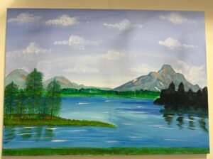 Lac ,pictura acrilica