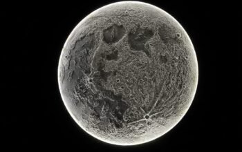 Tablou decorativ Lună 111 cm cu LED – handmade