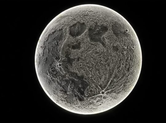 Tablou decorativ Lună 111 cm cu LED – handmade